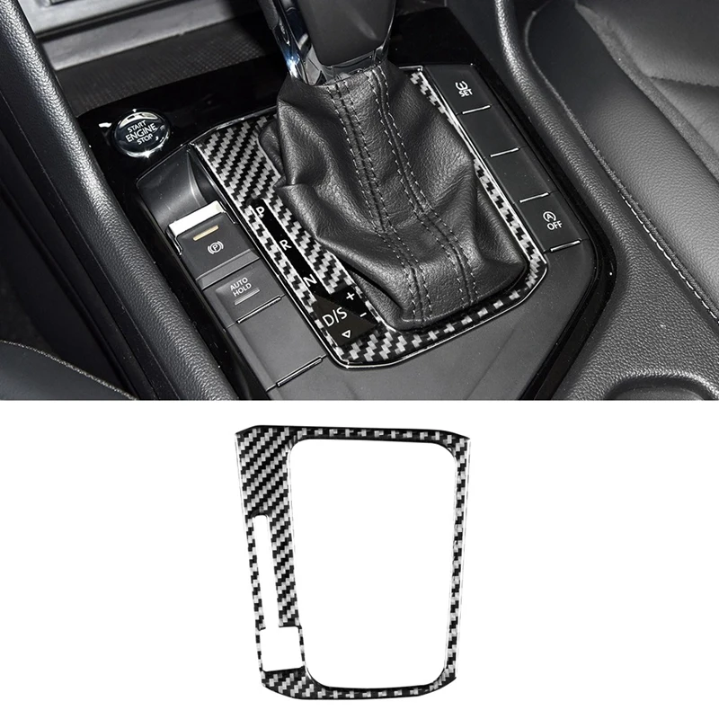 

Carbon Fiber Console Gear Shift Frame Panel Cover Trim Decorative For Tiguan L 2017-2021 Interior Accessories