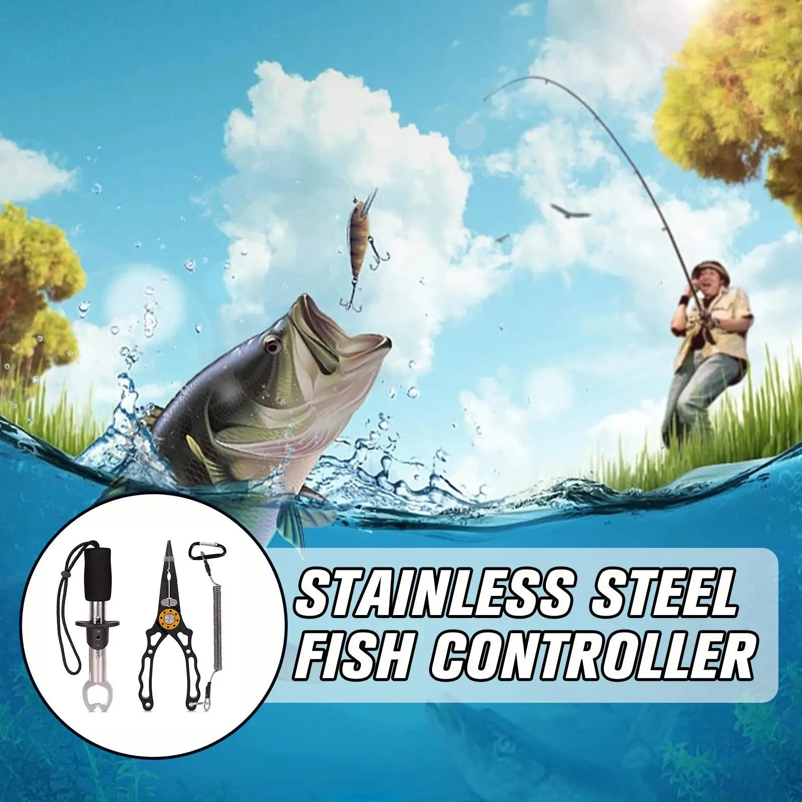 

Steel Fish Controller Fishing Plier Braid Line Lure Cutter Hook Remover Multifunctional Fishing Pliers Hook Remover