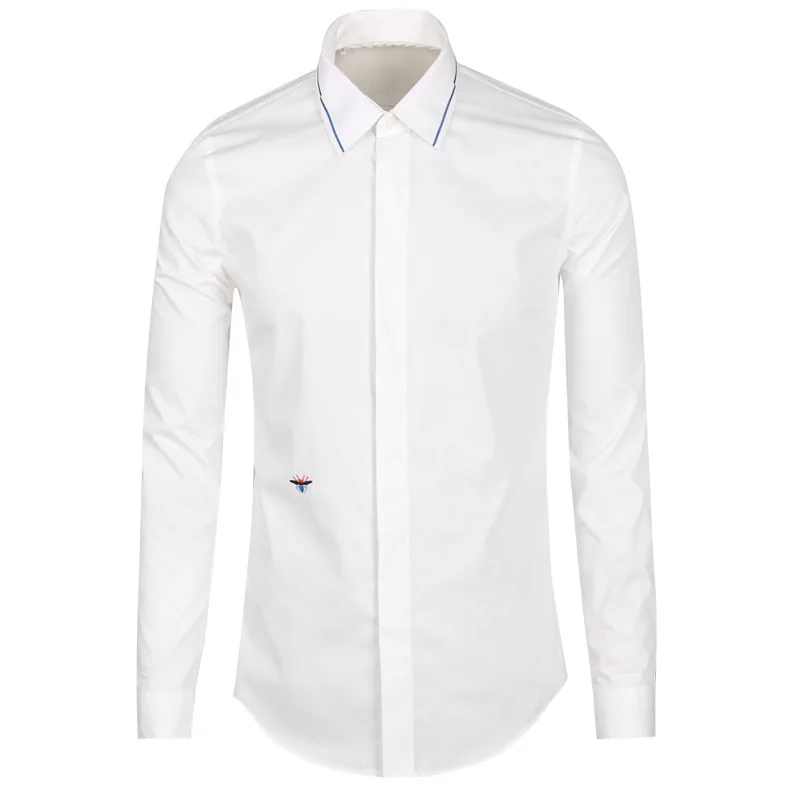 Мужская осенне-зимняя новая рубашка с длинным рукавом модная трехцветная