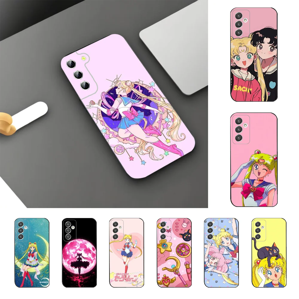 Чехол для телефона S-Sailor Mmoon Samsung Galaxy A52 A12 A51 S21 Edge S22 ULTRA S23 S20LITE Plus Ultra Black Cover