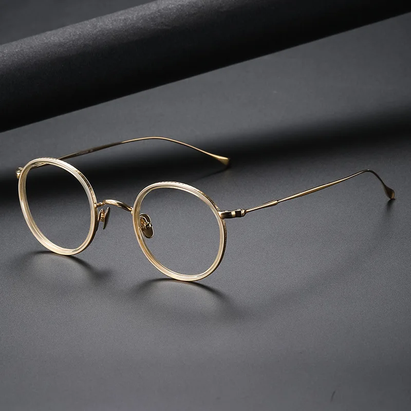 

2022 Japan Brand Design Men Retro Round Titanium Frame Optical Glasses Women Vintage Circle Style Myopia Prescription Eyeglasses