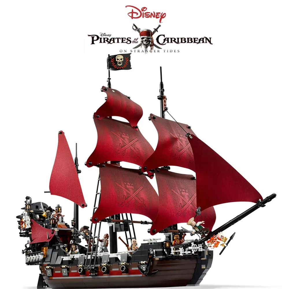 

Disney Caribbean Pirates Ship Black Pearl Queen Anne's Revenge Pirates Model Building Block Brick Kid Gift