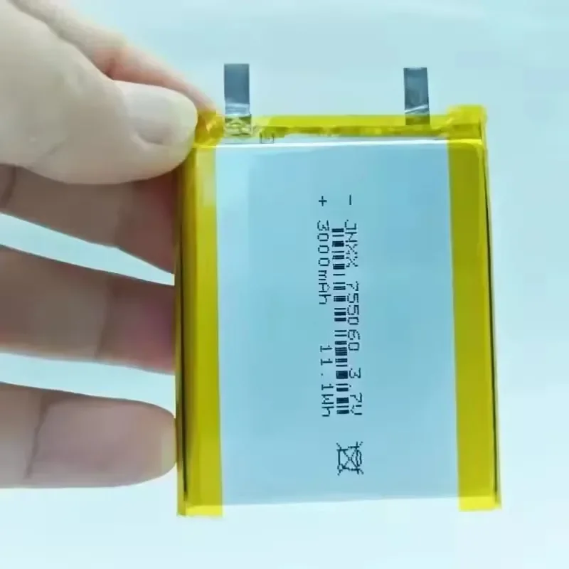 Фото Аккумулятор Li-Po 3.7V 3000мАч (755060) для мобильных устройств, игрушек, планшетов, ноутбуков, косметических приборов №3