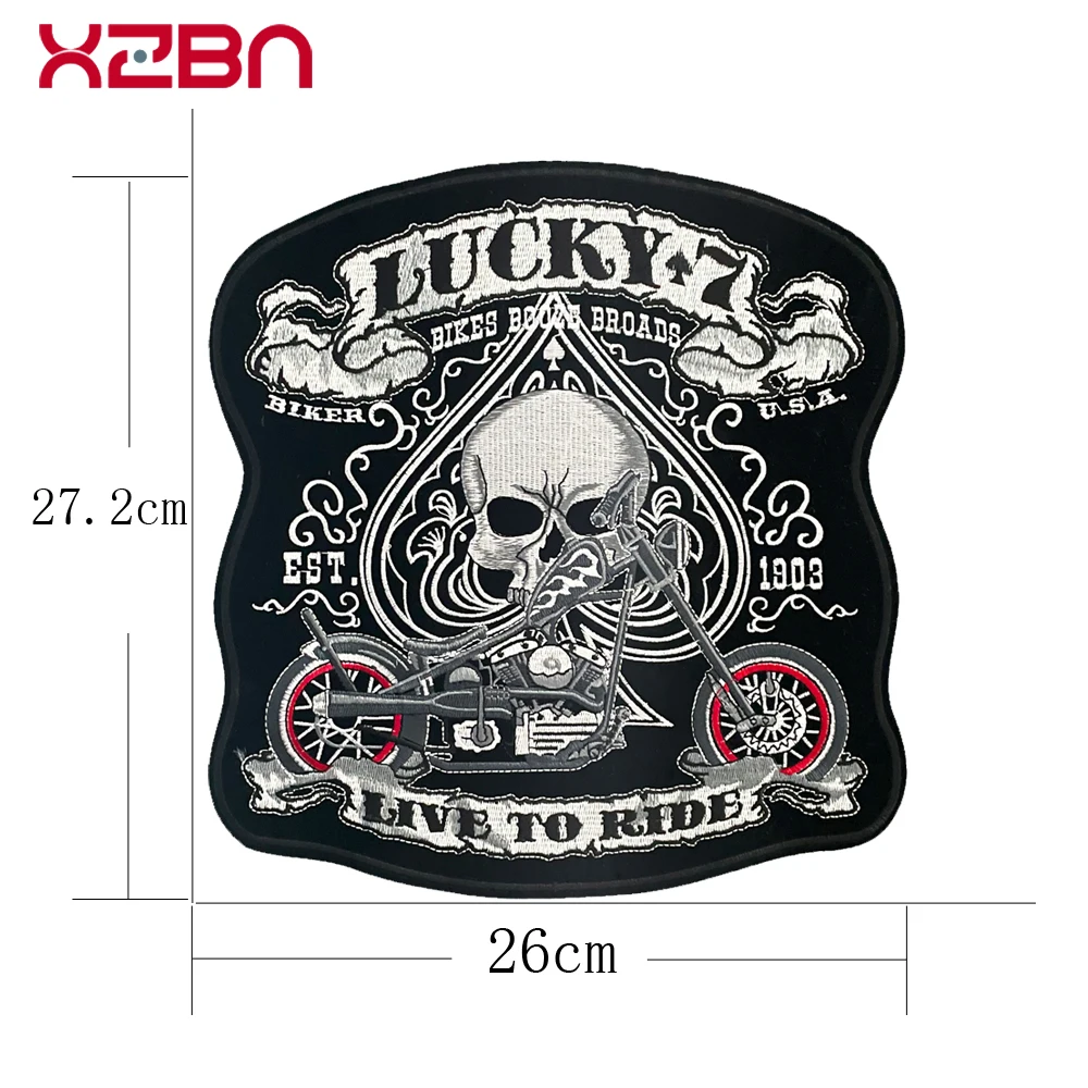 Модная вышитая нашивка в стиле панк большие тканевые наклейки скелет персик