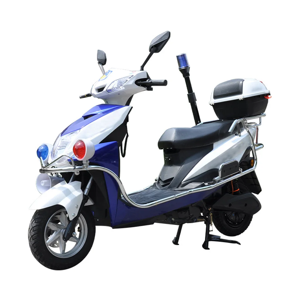 

1000W 72V20Ah Electric Motorcycle With Megaphone Security Patrol Oversized Tail Box Two-Color Flash Rear Pole Lamp