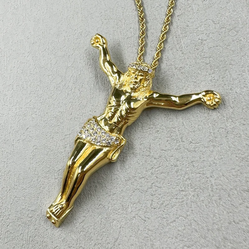 Мужское ожерелье в стиле хип-хоп с подвеской виде креста