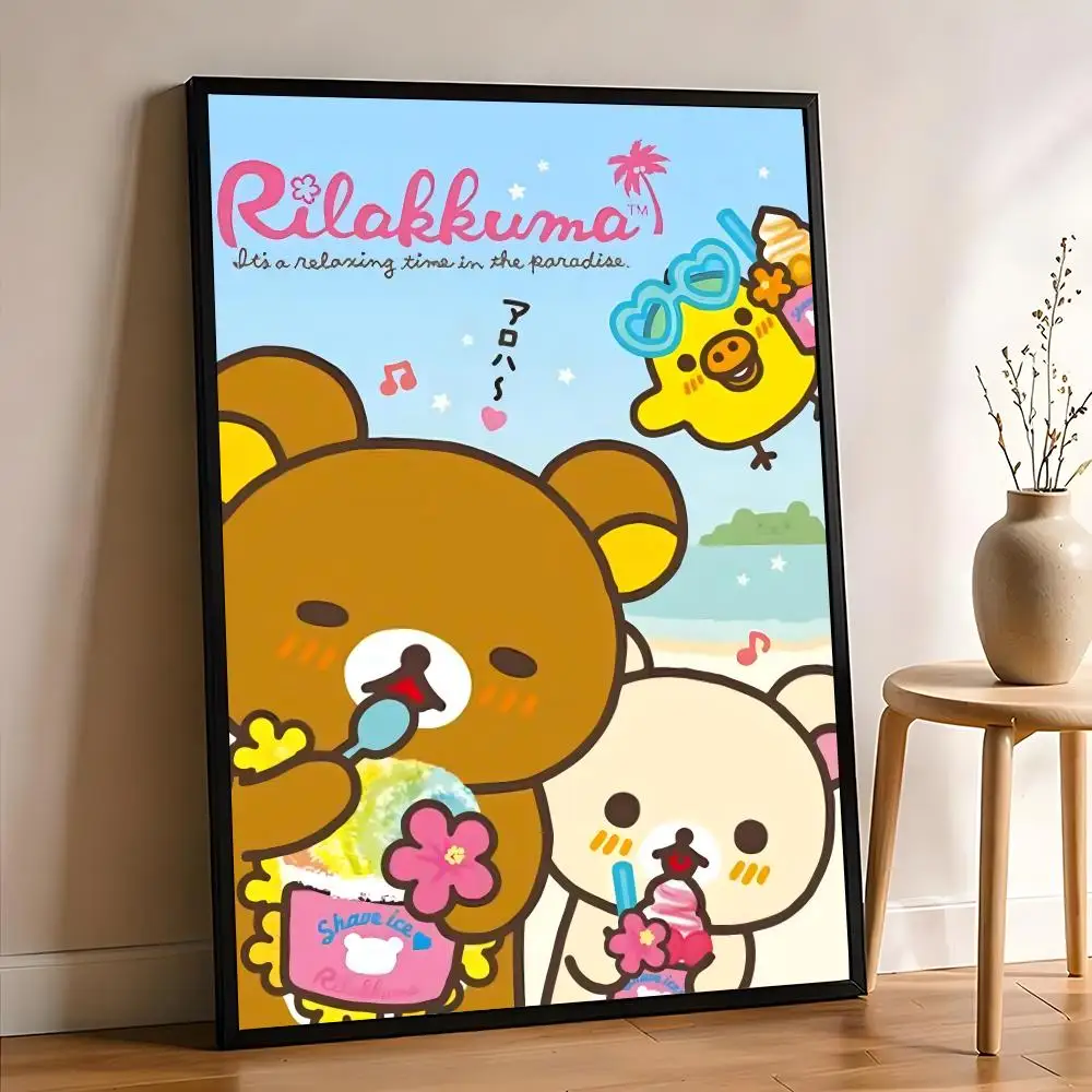 Фото Аниме-постер R-Rilakkumas HD, декоративная наклейка на стену, водонепроницаемое украшение для дома, гостиной, бара, эстетичный декор. №4