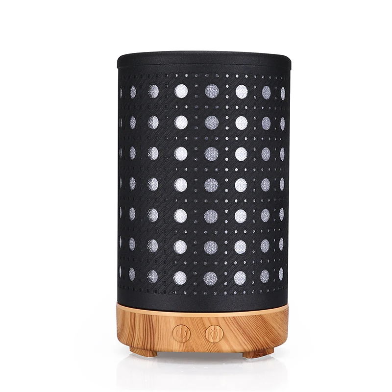 

2021 New Hollow Wrought Iron Wave Wood Grain Aroma Diffuser Aromatherapy Ultrasonic Atomizer Household Silent Essential for Home