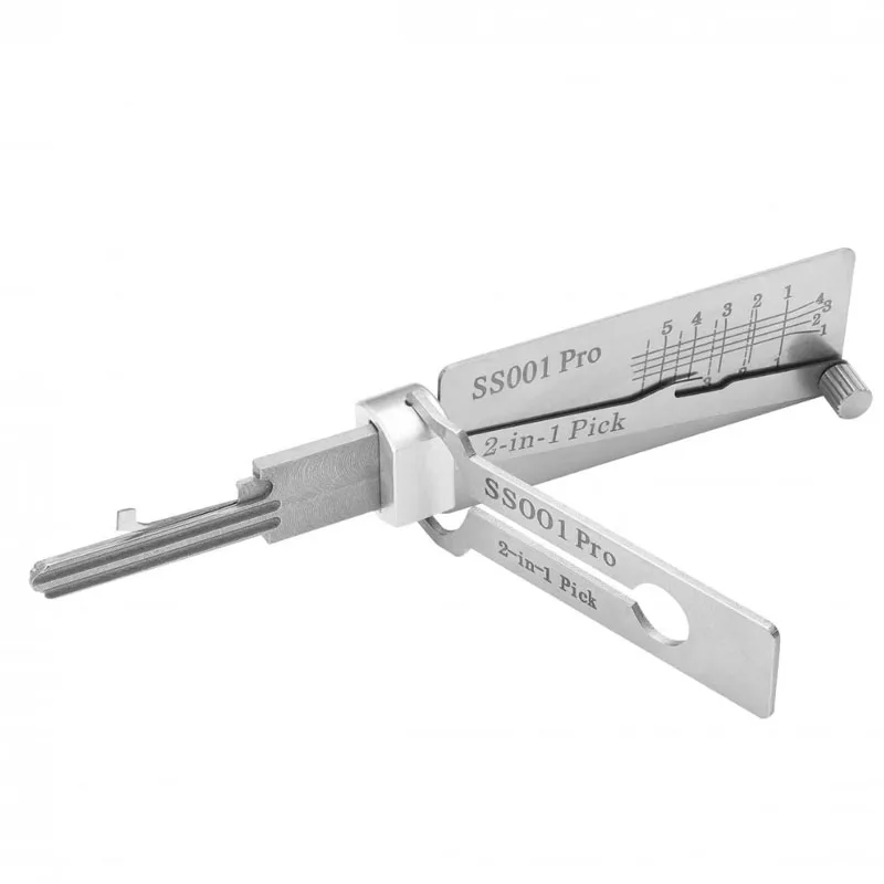 Фото Инструмент Lishi Lockpick 2 в 1 SS001 PRO SS002 PRO для измерения двери Главный ключ Гражданский замок Ручной открыватель Профессиональные слесарные инструменты №1
