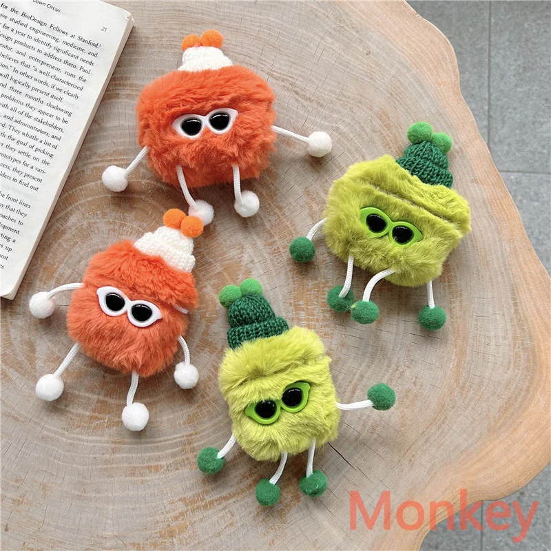 Милый плюшевый чехол для наушников-очков для Apple AirPods 1 2 3 Air Pods Pro - защитный чехол для зарядного футляра наушников - Мягкий и пушистый.