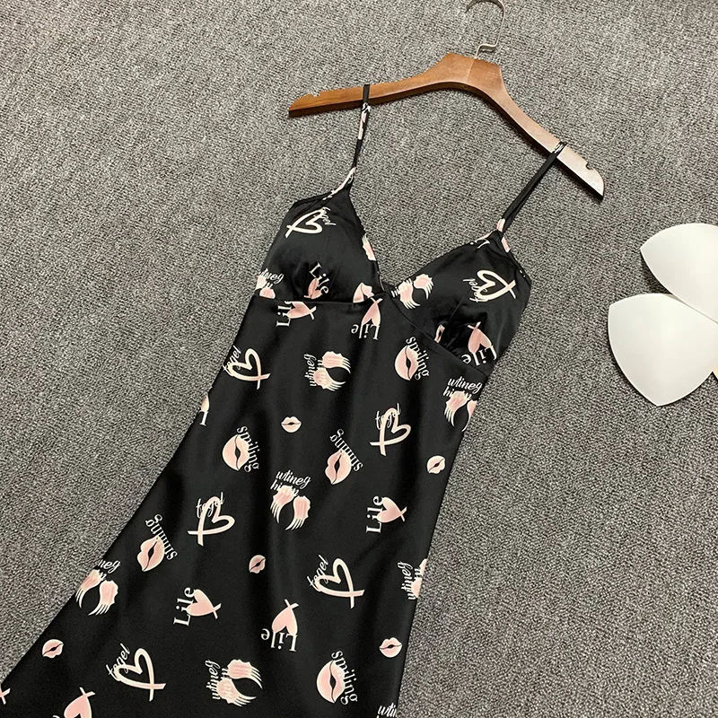 Women Cotton Sleepwear Casual Zebra Sleep Sleeveless Dress Pajamas