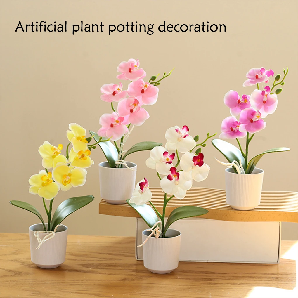 

ABS Fabric Artificial Flower Vivid Simulation Replacement Office Desktop Wedding Party Fake Potting Ornament Pink