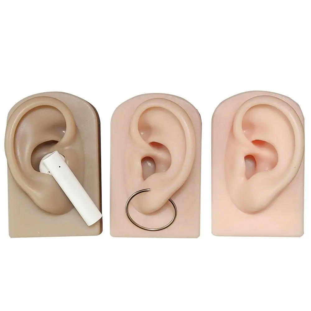 

Hot Soft Human Earrings Display Piercing Training Props Silicone Ear Model Fake Ear Simulation Ear Ear Props