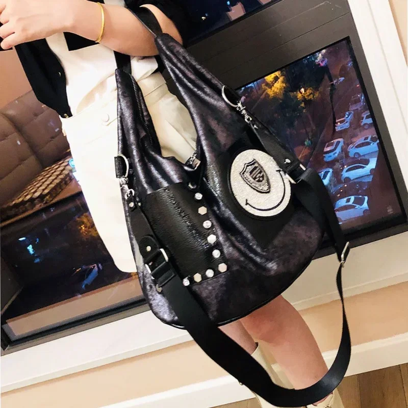 Большая вместительная сумка poplene femme новая женская через плечо с леопардовым