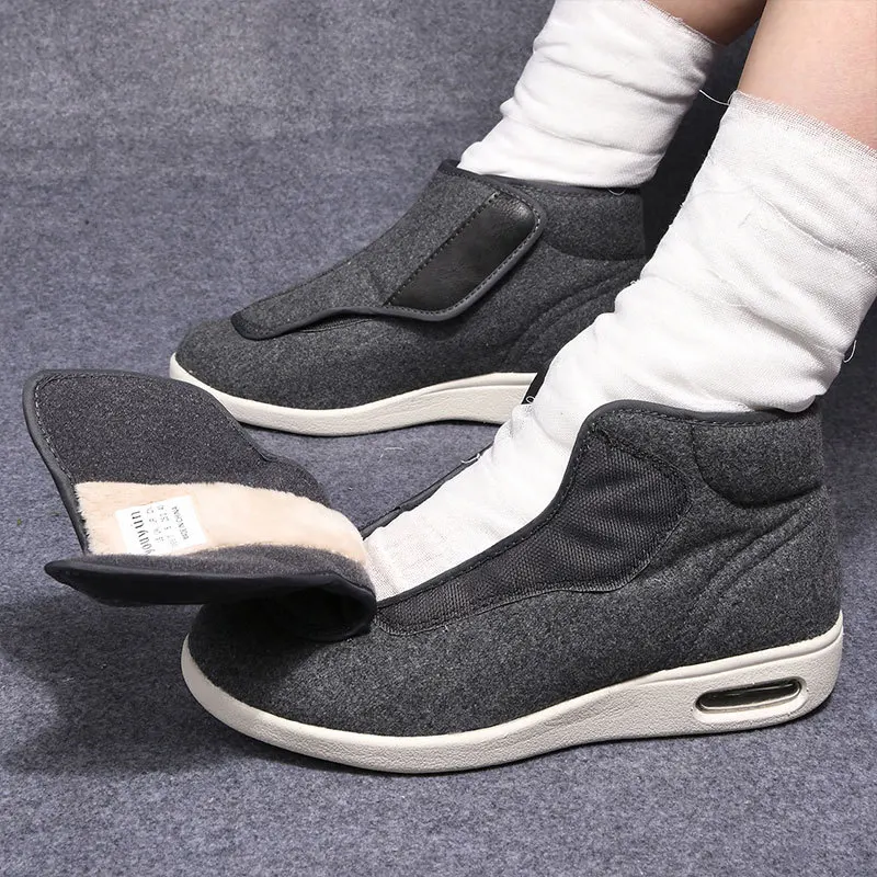 

Мужские бархатные ботинки, черные ботинки с круглым носком, повседневная обувь для пожилых, Осень-зима 2022