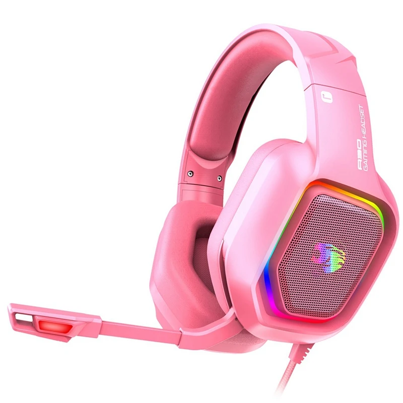 

Проводная игровая гарнитура, гарнитура RGB со светодиодной подсветкой, игровая гарнитура микрофонный сабвуфер 7,1 для PS4, ПК