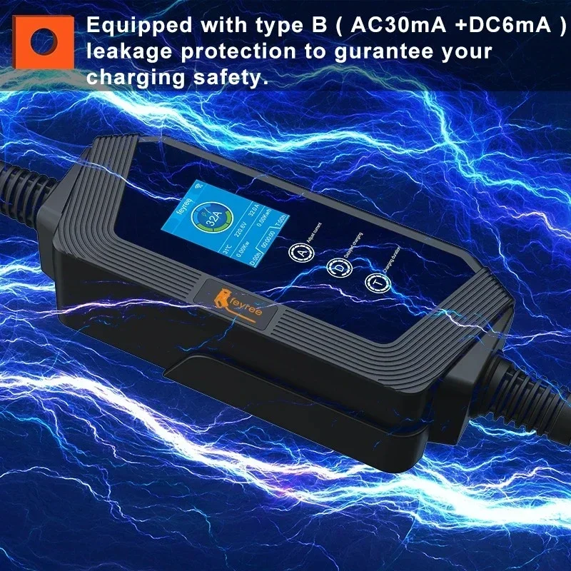 Портативное зарядное устройство для электромобилей feyree с разъемом Tesla NACS 32A до 50A