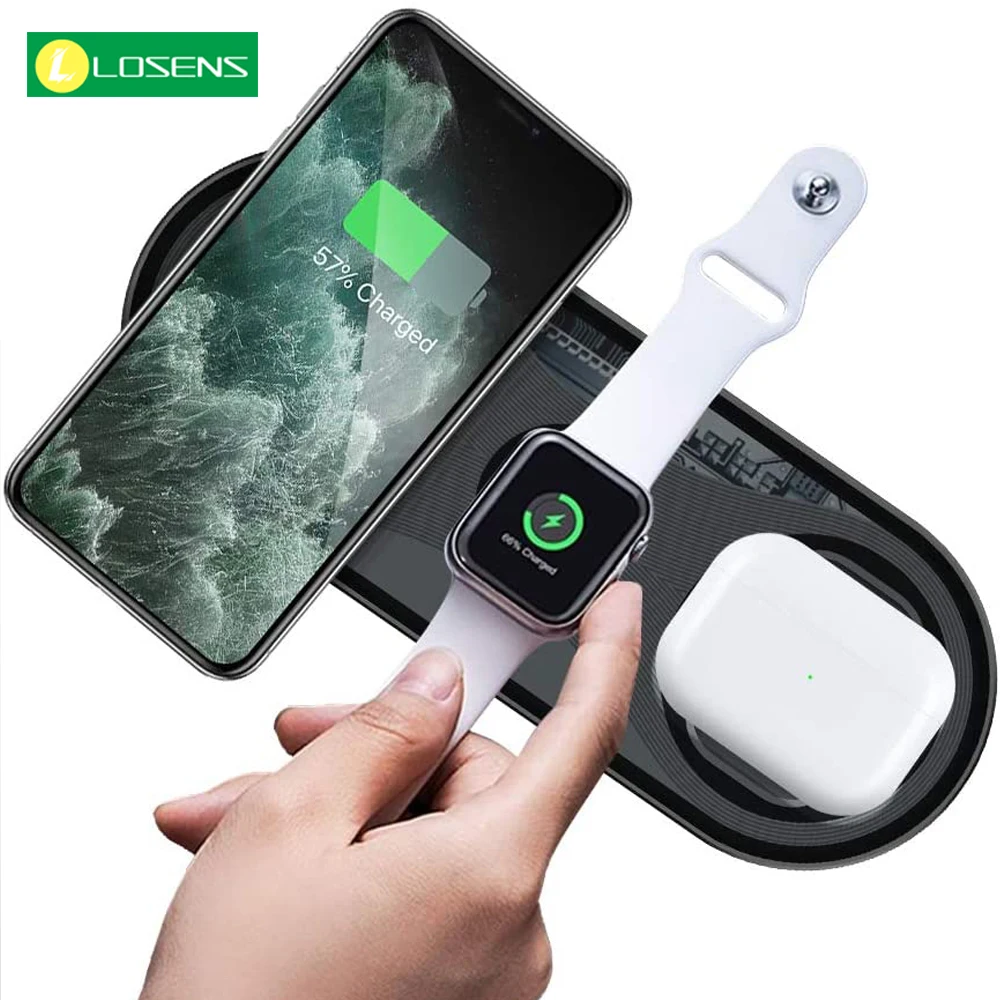 

3 in 1 Wireless Charging Station For iPhone 13 1211 Pro Max XS XR X 8 Plus Fast Wireless Charger For Samsung Note 10 9 S10 S9 S8