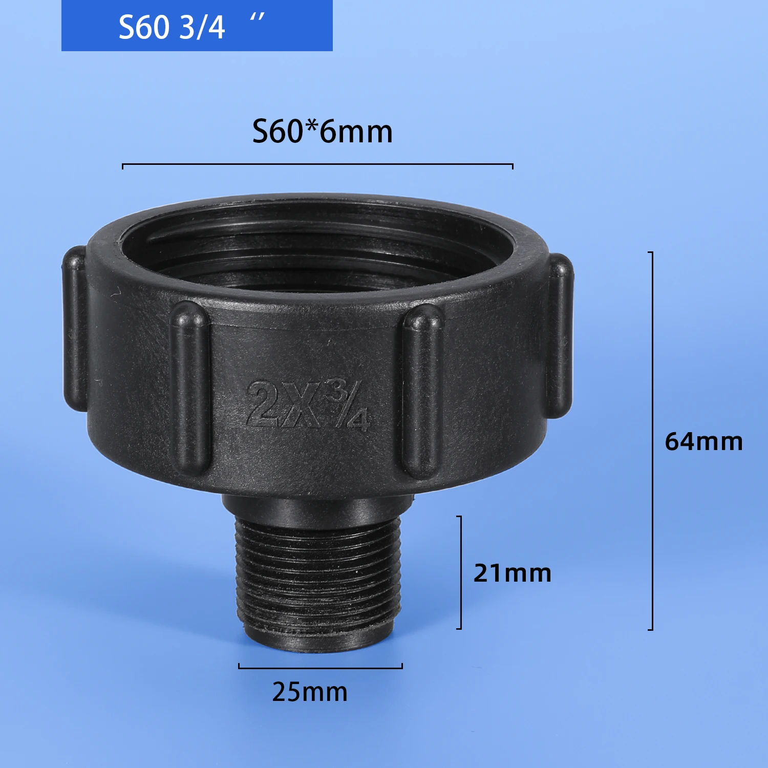

S60x6 Thread to 3/4" IBC fittings Garden Hose Pipe connector for 1000L Water Tank Garden Hose Adapter Fittings