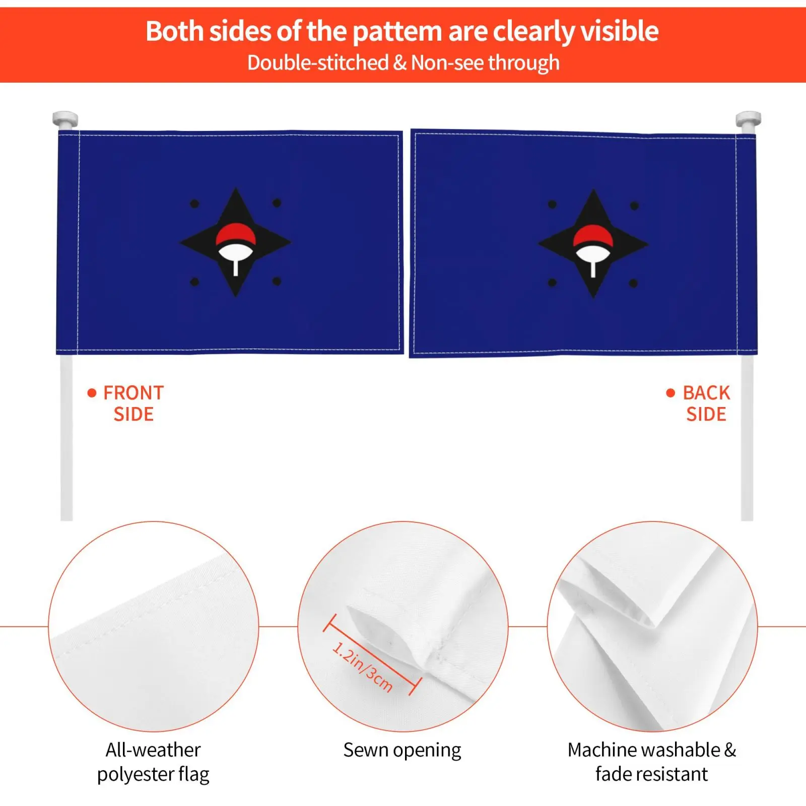 Флаг автомобиля флаг Uchiha логотип шляпа Sasuke Madara Obito Shippuden Аниме Манга