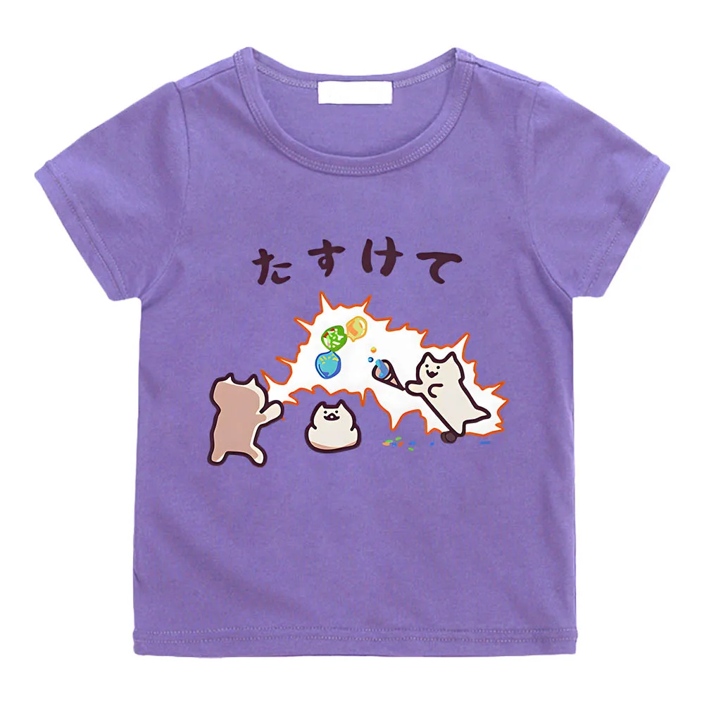 

Everyday One Cat Aesthetic Anime T-shirts Print Fashion Manga Tshirt Short Sleeve Cartoon T Shirt 100% Cotton Boy/girl Tee-shirt