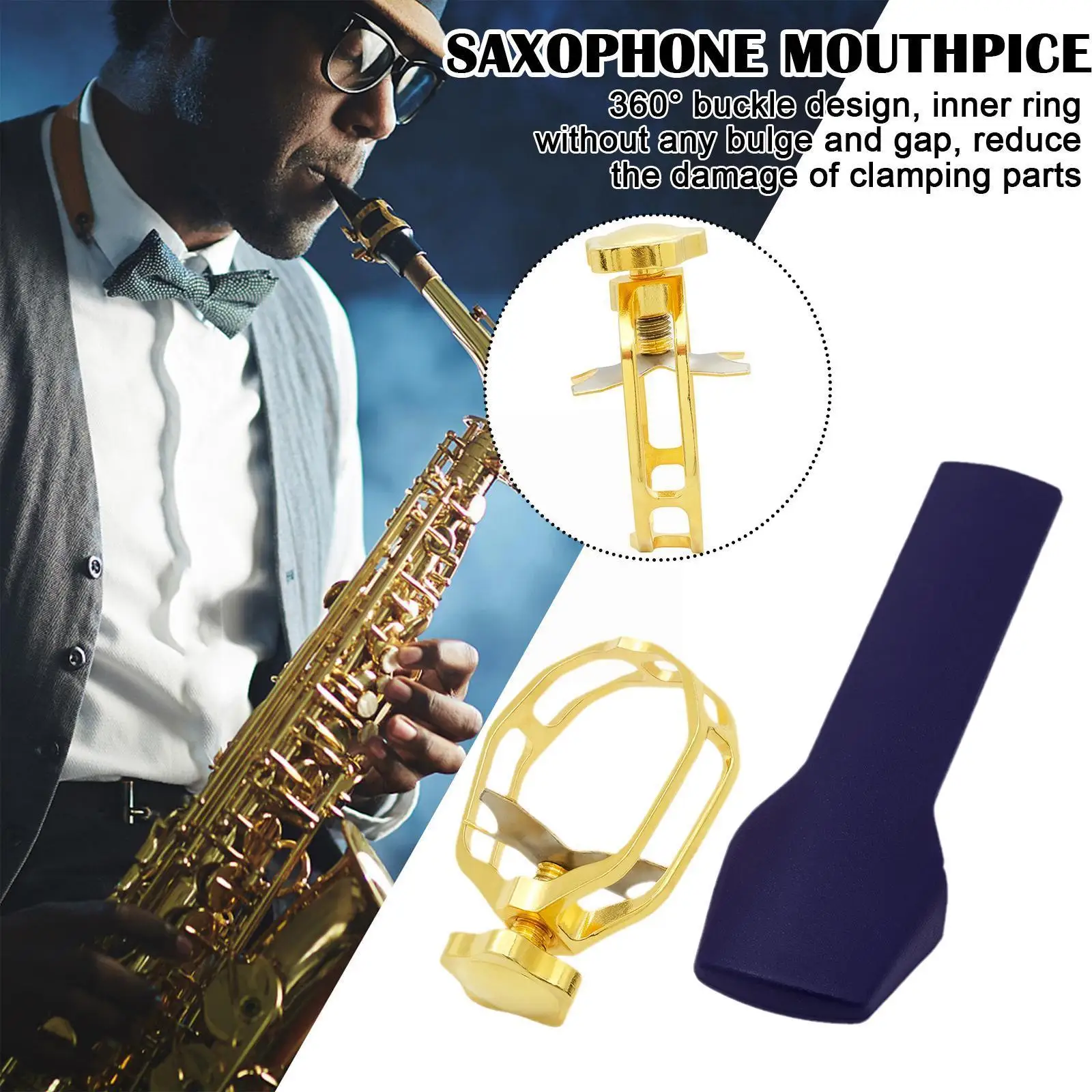

Alto Saxophone Mouthpice Metal Flute Head hollow out Accessories Instrument Jazz Sax Musical K2U2