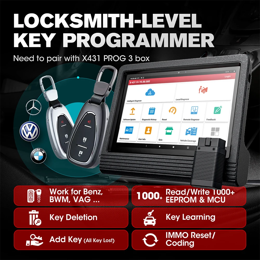 Диагностический сканер Launch X431 V Plus диагностический прибор 10 дюймов + V4.0 OBD2