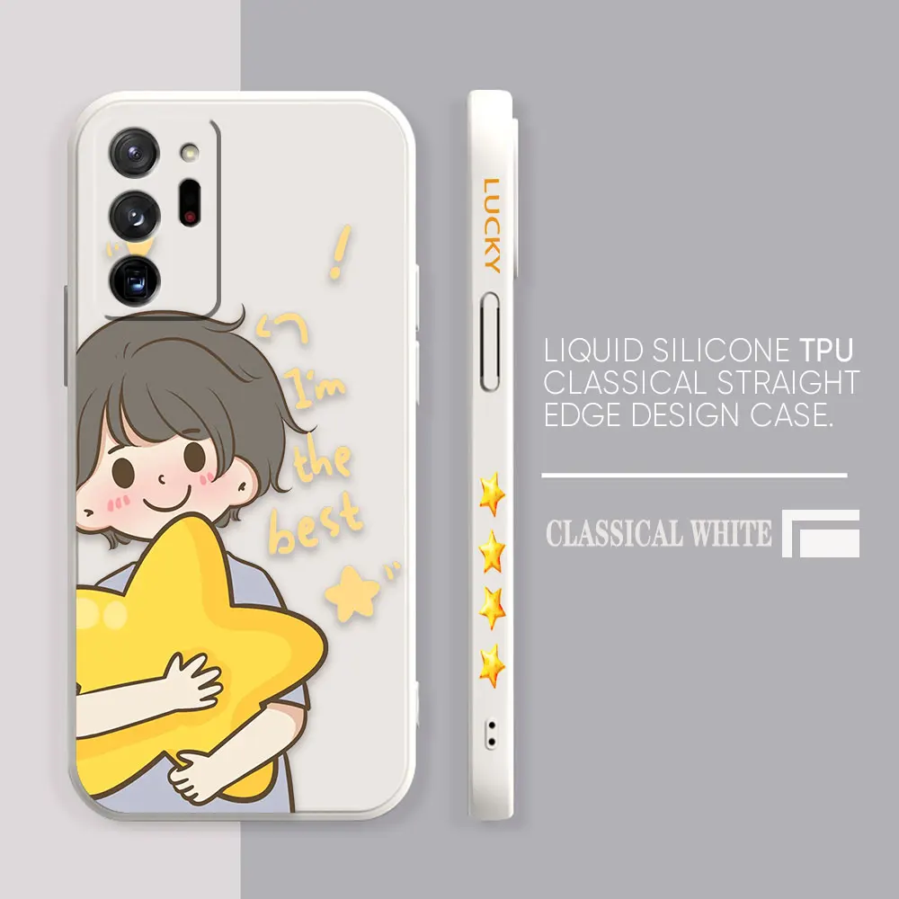Case For Samsung Galaxy A90 A80 A70 A60 A50 A40 A30 Note 20 Pro Plus Lite Ultra 4G 5G Case  Stars Cartoon Couple Boys And Girls