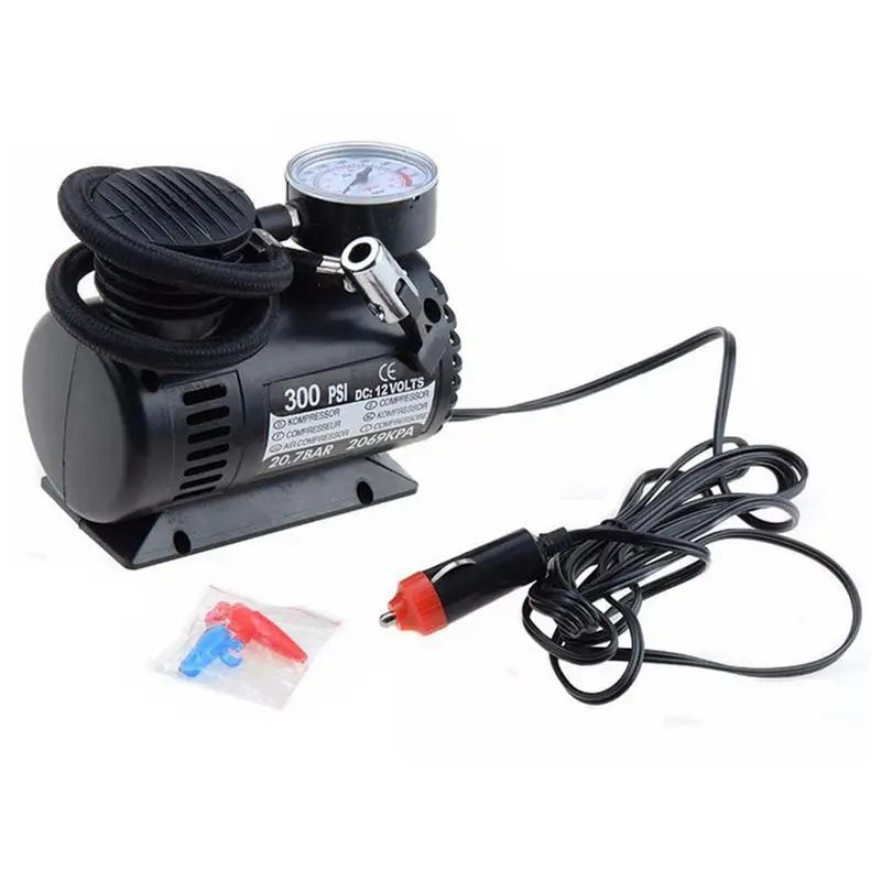 

Mini 12V Portable 300psi Car Air Compressor Pump Automobile Tire Tyre Inflator Pump for Auto Bicycle Motorcycle Kayak Black