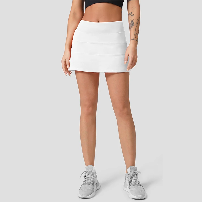 Pace Rival Mid-Rise Skirt Women Tennis Sport Fitness Active Pleated Skort High Waist Yoga Athletic Gym Summer Short Mini Skirt