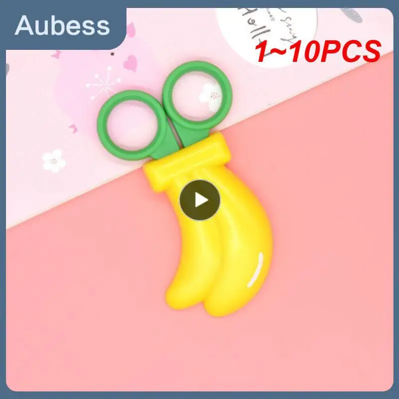 

1~10PCS Mini Children Fruit Scissor With Magnetic Sticker Fridge Magnet Carrot Strawberry Grape Banana Cute Small Safe Scissor