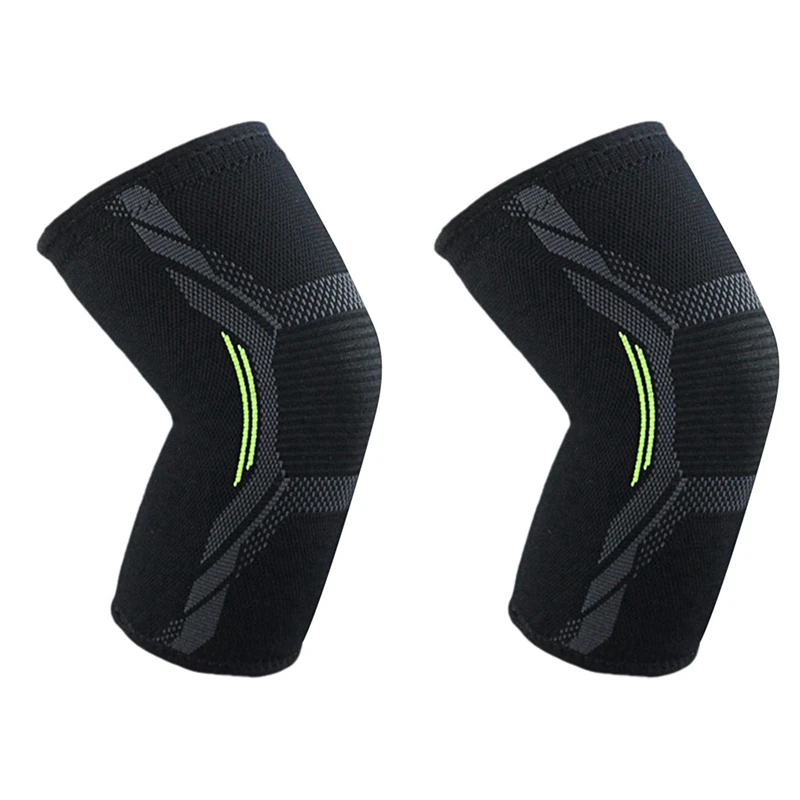 

2PCS Breathable Basketball Football Sports Kneepad High Elastic Volleyball Knee Pads, XL & L