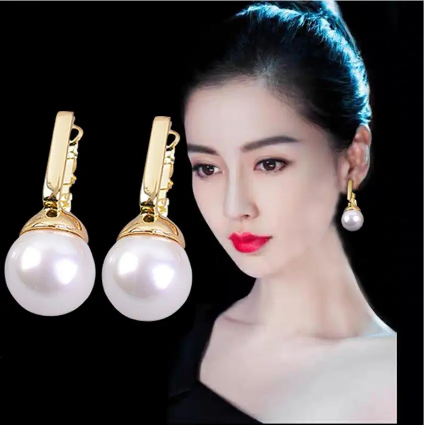 

2020 Trend Metal Square Matte Red Big Pearl Earrings Dangle Earrings Temperament Statement Korean Earring For Women Jewelry Xmas