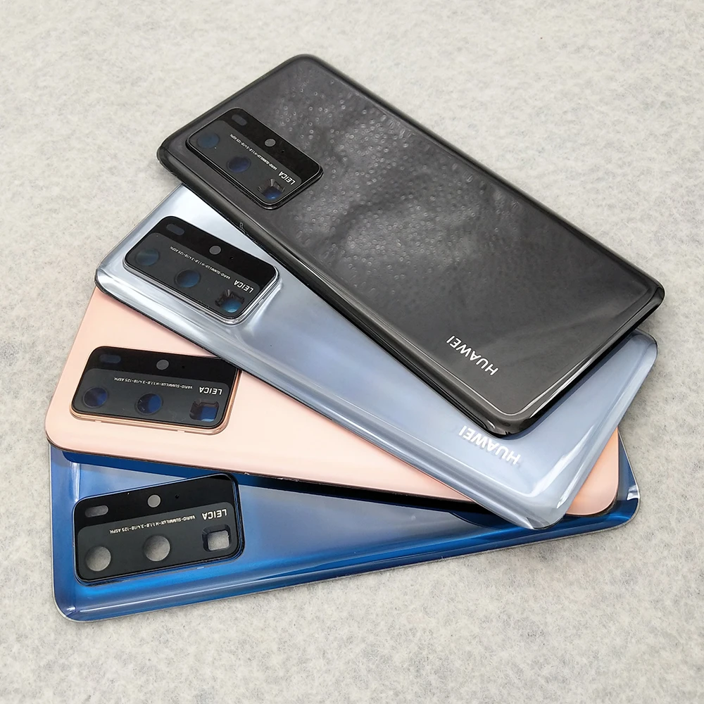 

New Huawei P40 Pro Glass Back Battery Cover Rear Door Housing Case Spare Parts For P 40 ANA-AN00 P40Pro ELS-NX9 With Camera Len