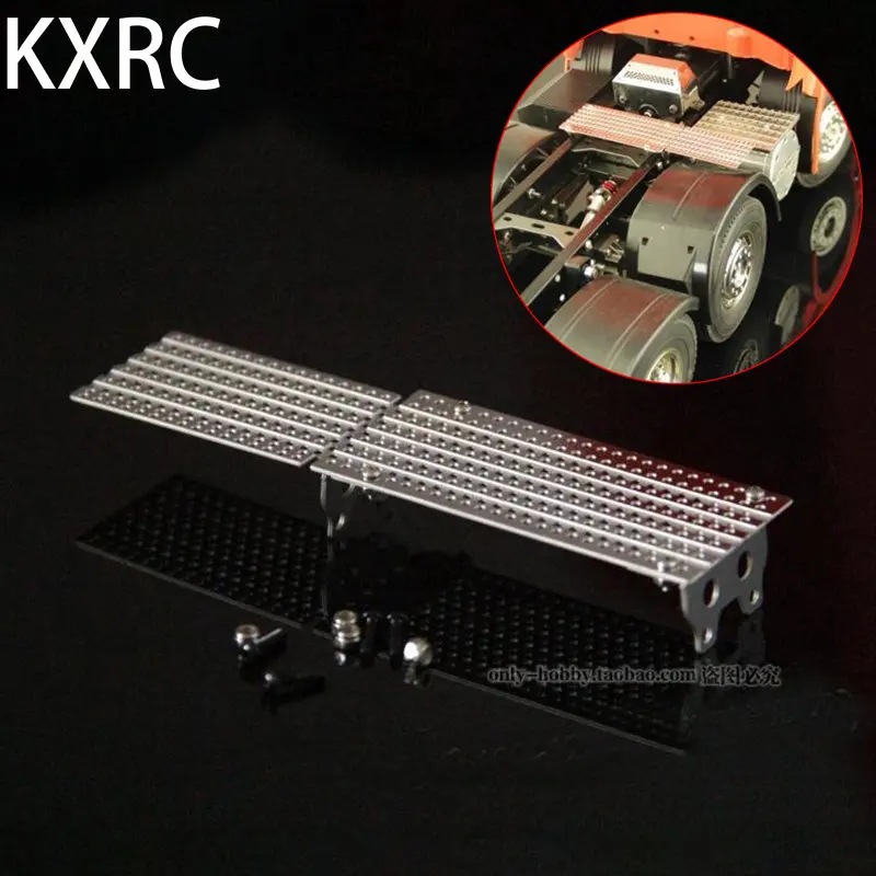

KXRC Stainless Steel Cab Rear Skid Pedal Silver Car Accessories for 1/14 Tamiya RC Truck Trailer Benz Actros 1815 Upgrade Parts