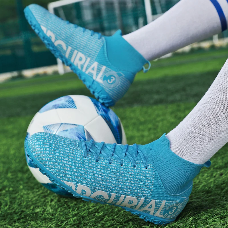 Soccer Shoes Original Unisex Large Size TF/FG Ankle Men Football Boots Outdoor Grass Cleats Football Training Sneakers EUR 31-49