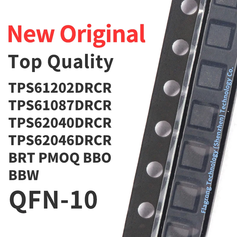 

10 PCS TPS61202DRCR TPS61087DRCR TPS62040DRCR TPS62046DRCR Silkscreen BRT PMOQ BBO BBW QFN-10 Chip IC New Original