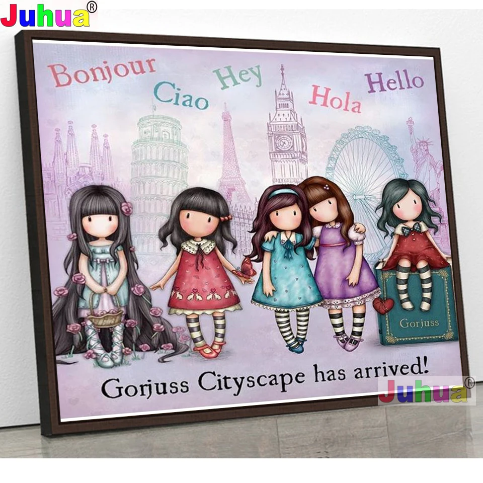 

diy diamond embroidery 5d Cartoon girl pattern diamond painting Cross Stitch Picture Rhinestone mosaic Puzzle kids gift
