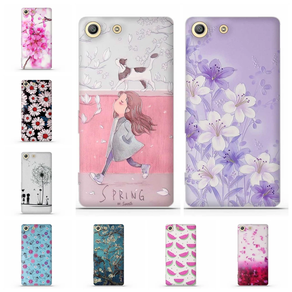 

Silicone Phone Case For Sony Xperia M5 Case Soft TPU Back Cover For Sony Xperia M 5 Cover Printing 3D Relief Shells Fundas Coque