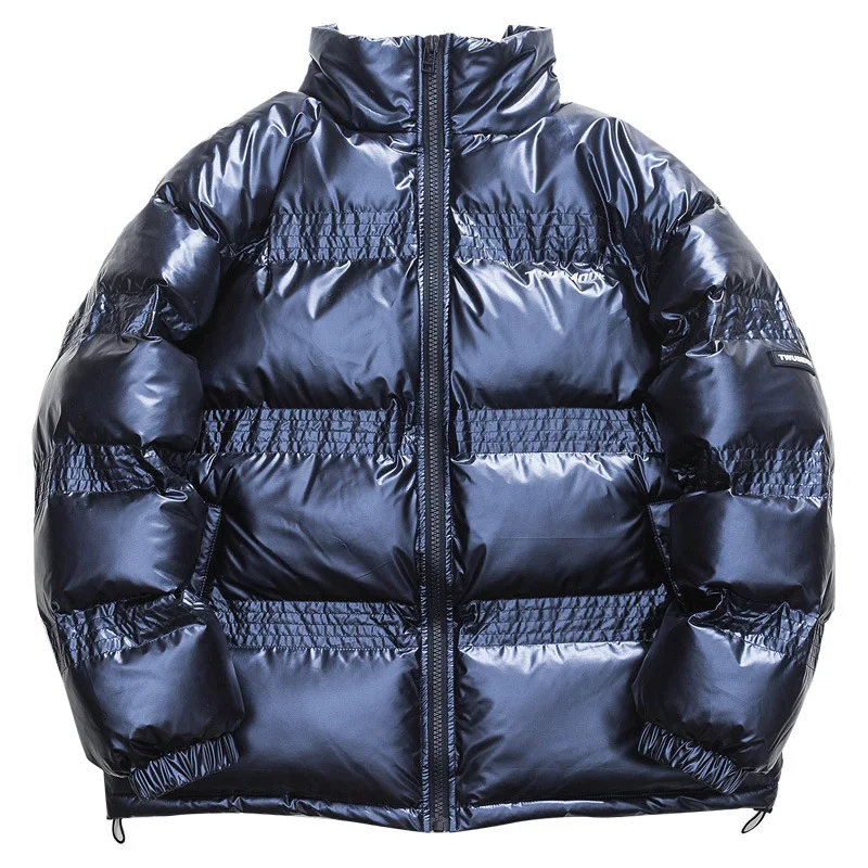 Rainbowtouches Hip Hop Men Solid Color Winter Parka Thick Jacket Warm Harajuku Coat Male Casual Zipper Jackets Windproof Outwear