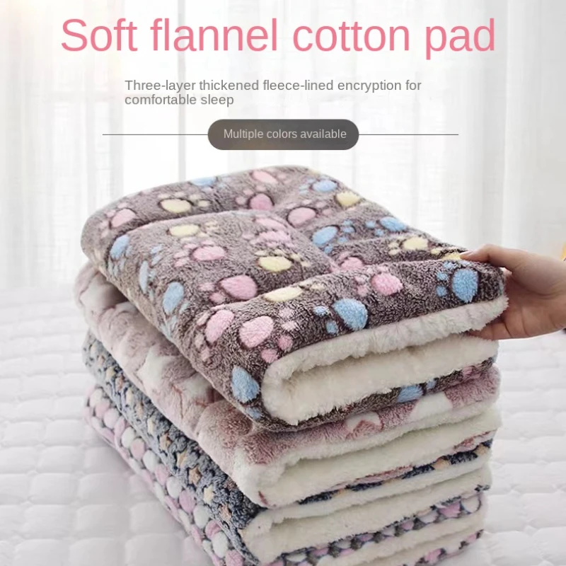 Pet blanket winter thickened soft pet fleece pad cat and dog pad kennel blanket pet bed quilt seat warm sleeping dog bed