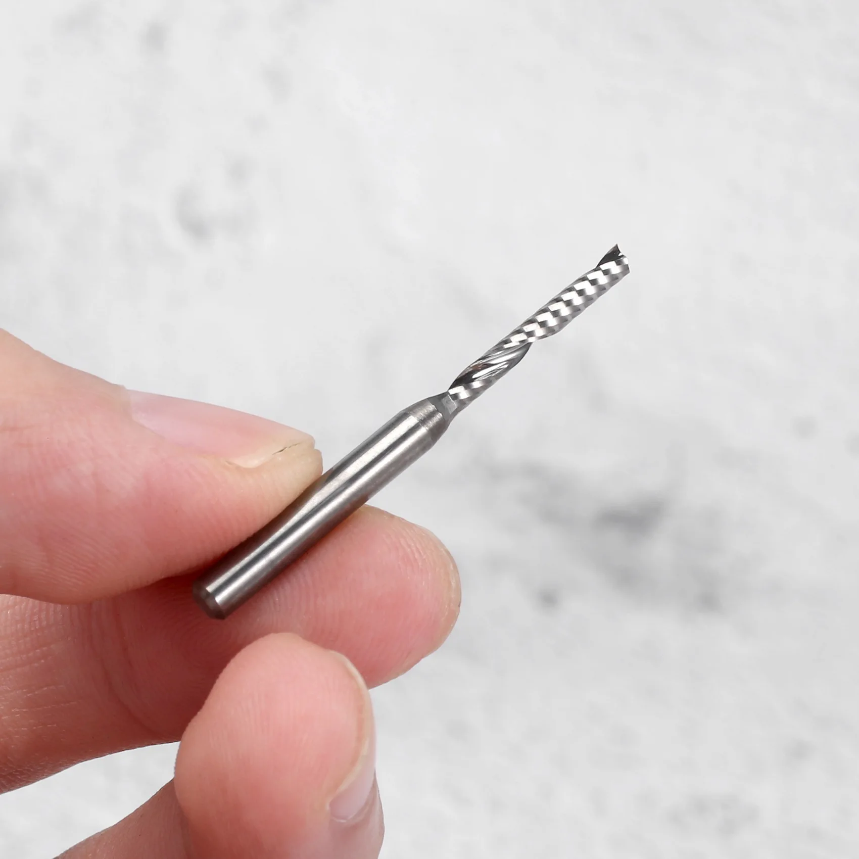 Твердосплавная однофлейтовая спиральная концевая фреза с ЧПУ 2 мм x 15