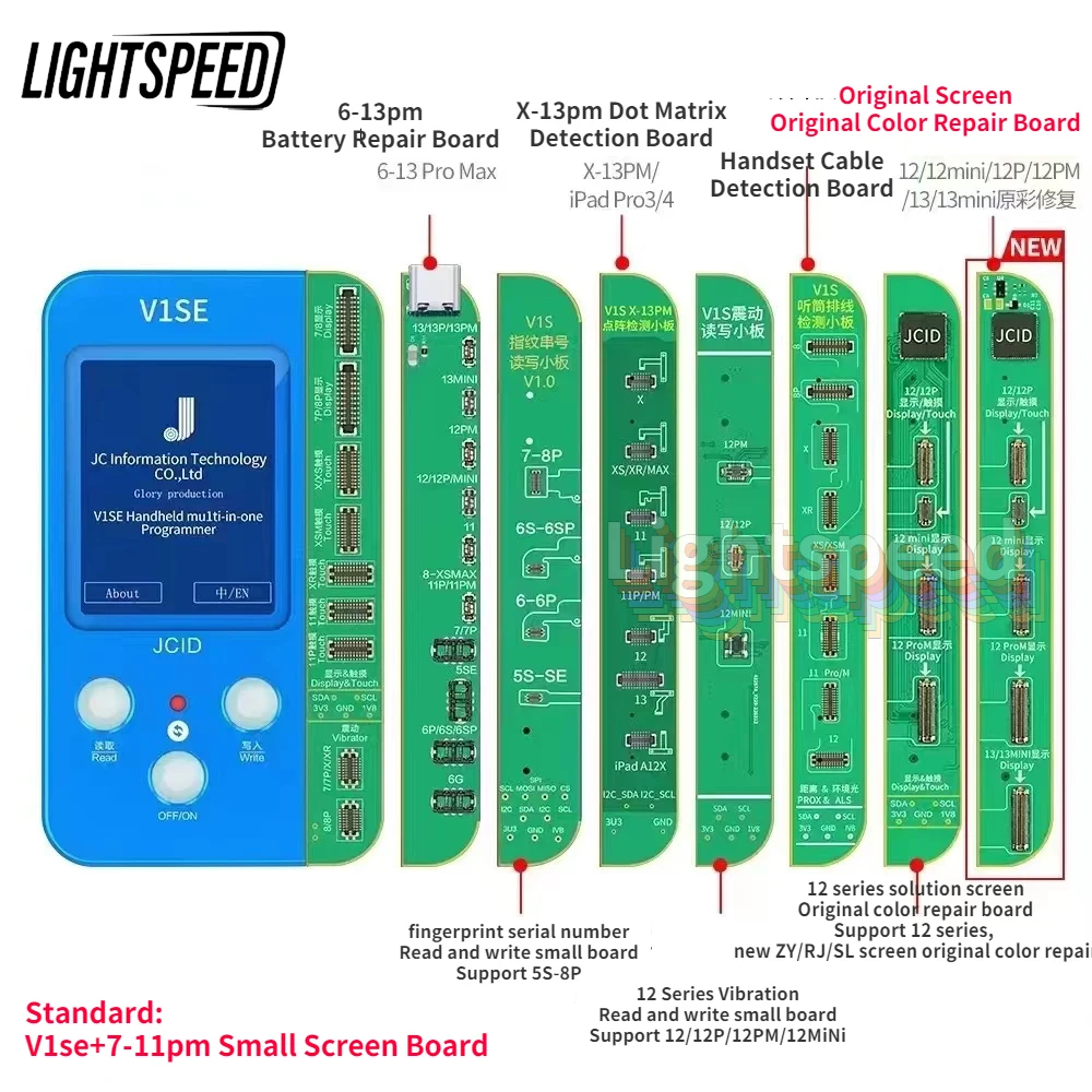 

JC V1SE Programmer Dot Projector Photosensitive Original Color Touch Shock Battery Fingerprint SN Reader For iPhone 7 to 13 Pro