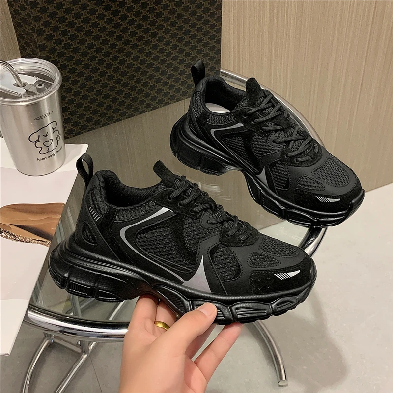 New Fashion Women Sneakers Flats Platforms Casual Shoes Woman Thick Bottom Real Leather Round Toe Ladies Sneakers