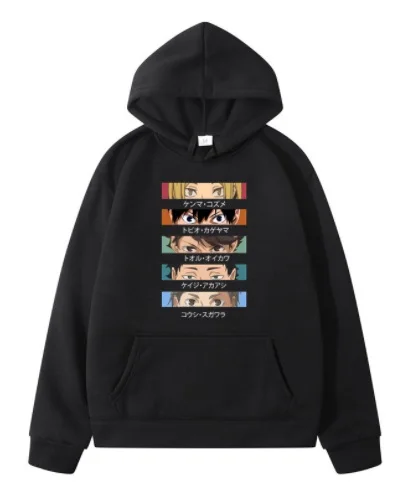 

2022NEW Japan Anime Hoodie Male Hip Hop High School Sweatshirt 2021 Funny Streetwear Unisex Fleece Hooded Men