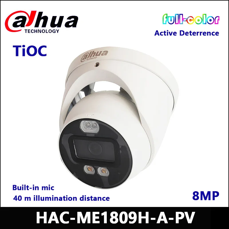 

Dahua Camera TiOC HAC-ME1809H-A-PV HDCVI 4K Full-Color Active Deterrence Fixed Eyeball Camera Built-in Mic IP67 1 BNC Output