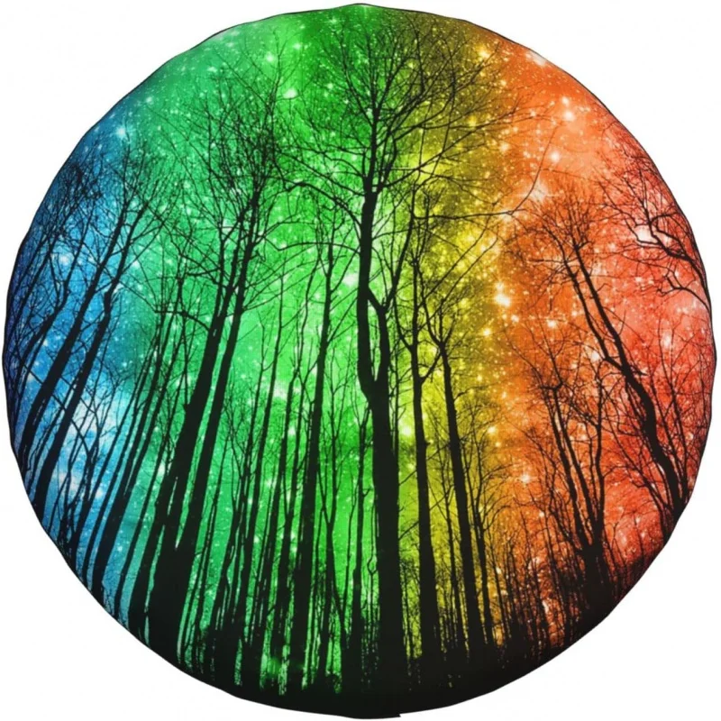 

Rainbow Forest Spare Tire Cover Wheel Protectors Universal Dust-Proof Waterproof Fit for Trailer Rv SUV Truck Camper Travel Trai