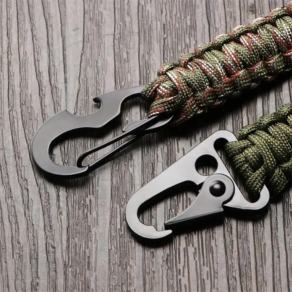 

New Outdoor Keychain Ring Camping Carabiner Military Paracord Cord Rope Camping Survival Kit Emergency Knot Bottle Opener Tools