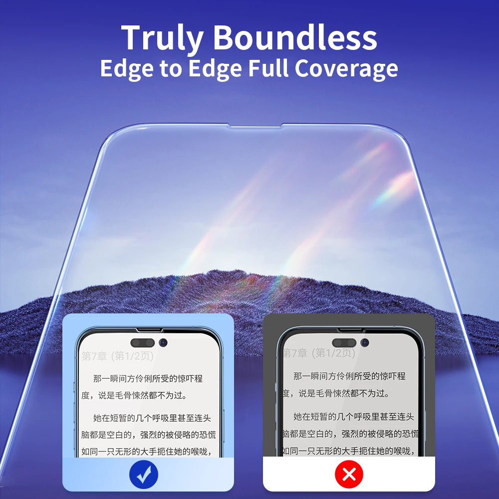 SmartDevil for iPhone 14 Pro Max Plus 13 12 Full Cover Screen Protector Tempered Glass One Click Easy Install Edge to Edge Clear