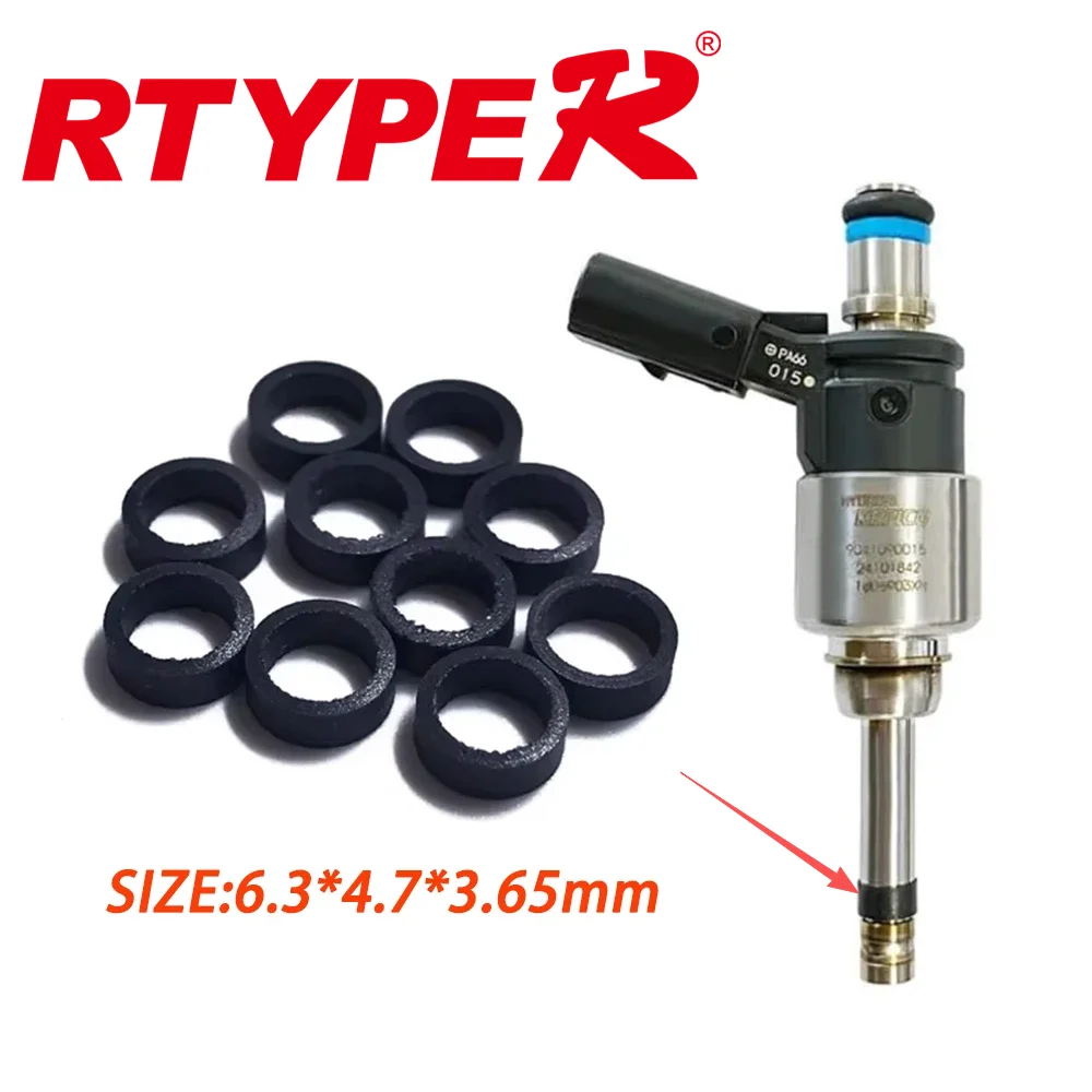 

50/100/300 шт. для 35310-2M417 GDI уплотнительное кольцо топливной форсунки PTFE 6,3*4,7*3,65 мм Sonata Tucson Sorento Sportage K5 1,6 л Turbo